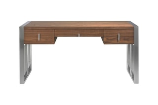 Bureau Imitation noyer et argenté