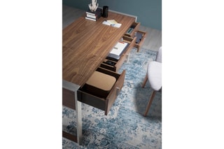 Bureau Imitation noyer et argenté