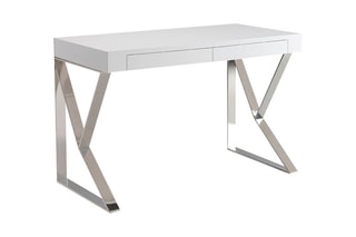 Bureau - Blanc et argenté