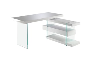 Bureau - Blanc et transparent