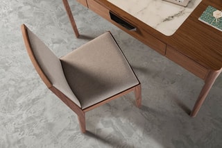 Bureau - Imitation noyer et blanc