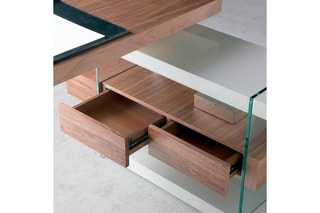 Bureau - Imitation noyer et gris clair
