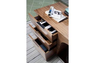 Bureau - Imitation noyer et argenté