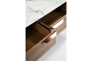 Table basse Imitation noyer et blanc