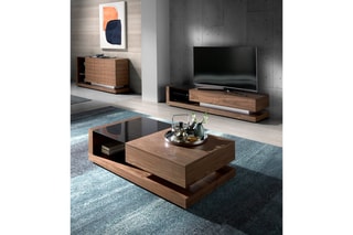 Table basse Imitation noyer et noir