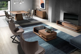Table basse Imitation noyer et noir