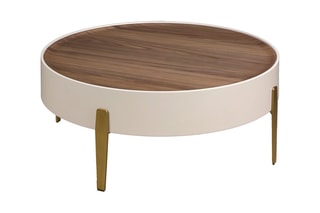 Table basse en bois de noyer - 92 x 92 x 35 cm