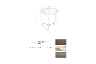 Table d'appoint - Naturel et gris