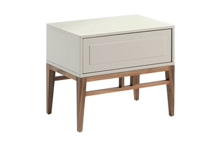 Table de chevet - Gris et imitation noyer