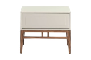 Table de chevet - Gris et imitation noyer
