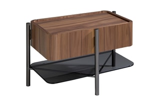 Table de chevet 1 tiroir en noyer - 65 x 39 x 39 cm