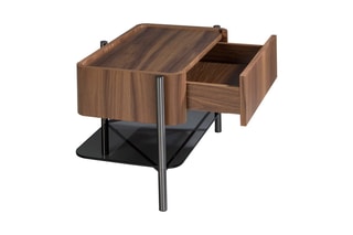 Table de chevet 1 tiroir en noyer - 65 x 39 x 39 cm