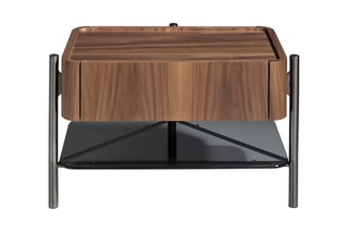 Table de chevet 1 tiroir en noyer - 65 x 39 x 39 cm