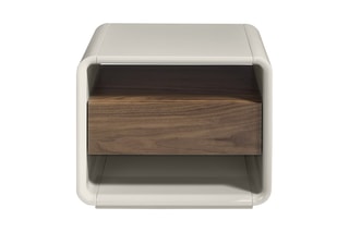 Table de chevet Gris et naturel