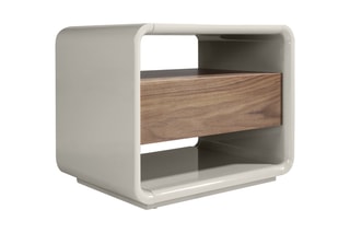 Table de chevet Gris et naturel