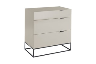 Chiffonnier 3 tiroirs Gris clair et noir