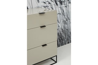 Chiffonnier 3 tiroirs Gris clair et noir
