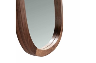Miroir ovale - Imitation bois