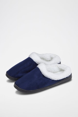 Pantoufles fourrées Bleu marine