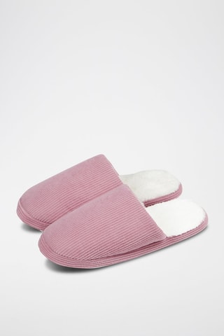 Pantoufles fourrées Vieux rose