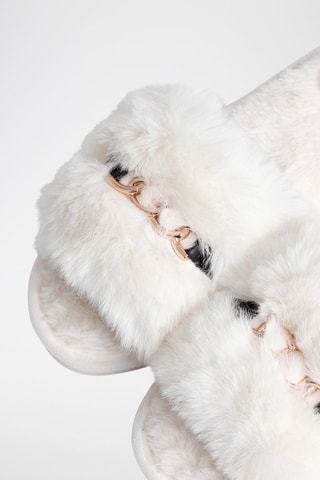 Mules fourrées - Ecru