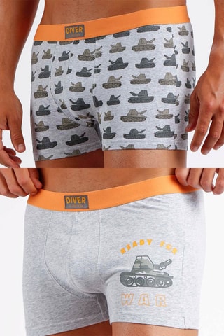 2 boxers - Orange et gris