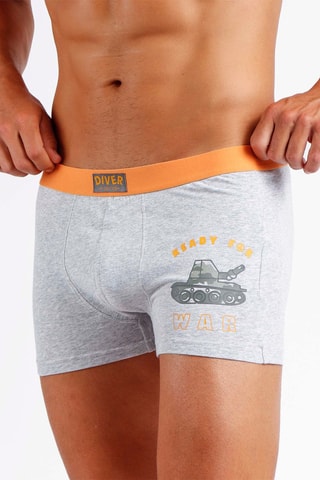 2 boxers - Orange et gris