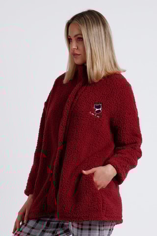 Peignoir en fourrure synthétique - Bordeaux