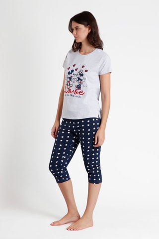 Pyjama Mickey et Minnie Disney - Bleu marine et gris