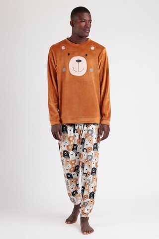 Pyjama en velours - Orange