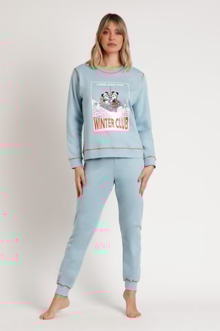 Pyjama Mickey et Minnie Disney - Bleu ciel