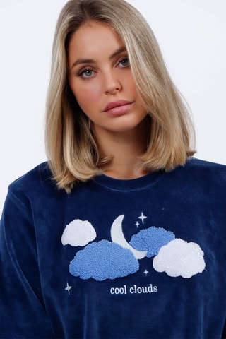 Pyjama en velours - Bleu marine