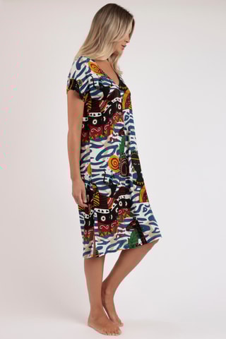 Chemise de nuit - Noir et bleu cobalt