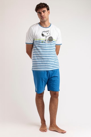 Pyjama Snoopy et les Peanuts - Bleu cobalt et blanc