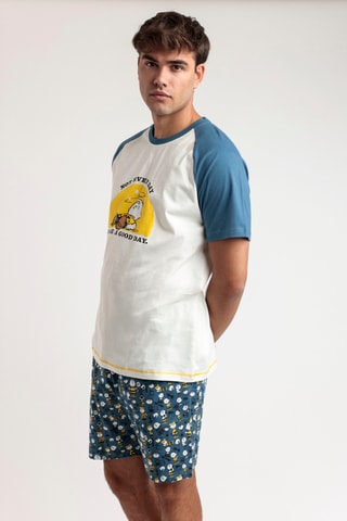 Pyjama Snoopy et les Peanuts - Bleu cobalt et blanc