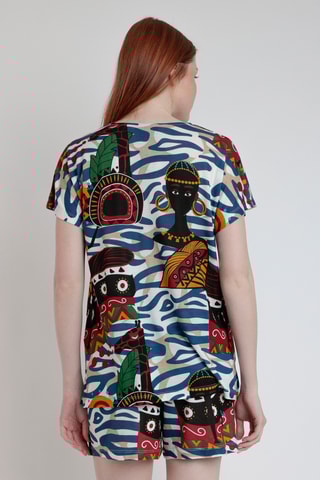 Pyjama - Bleu cobalt et écru