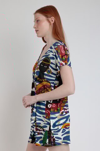 Pyjama - Bleu cobalt et écru