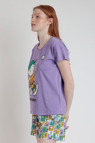 Pyjama Snoopy et les Peanuts - Violet