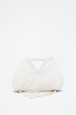 Sac à main en cuir d'agneau - Blanc et argenté