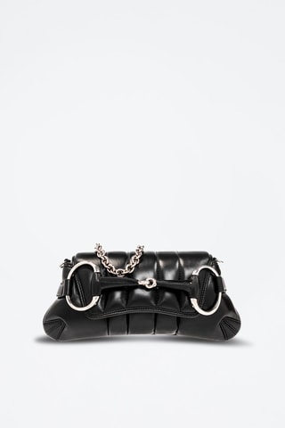 Sac porté épaule en cuir Horsebit - Noir - Gucci
