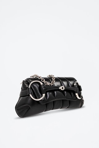 Sac porté épaule en cuir Horsebit - Noir - Gucci