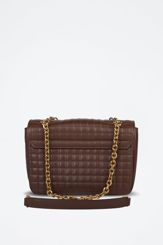 Sac bandoulière en cuir Medium C - Marron - Céline