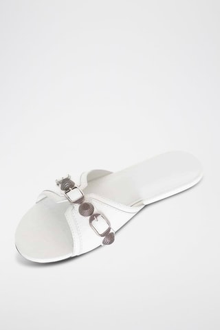 Mules en cuir Cagole - Blanc - Balenciaga