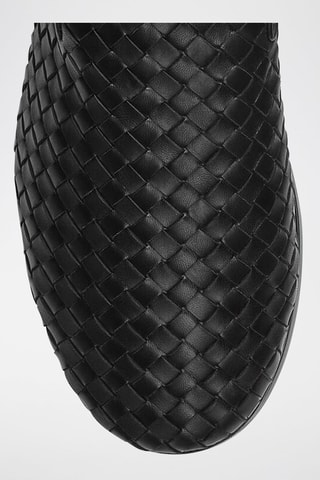 Slippers en cuir Intrecciato - Noir - Bottega Veneta