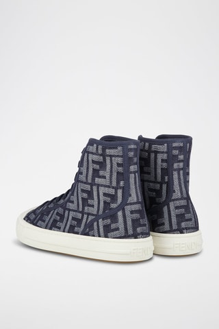 Sneakers montantes en cuir Domino - Bleu marine