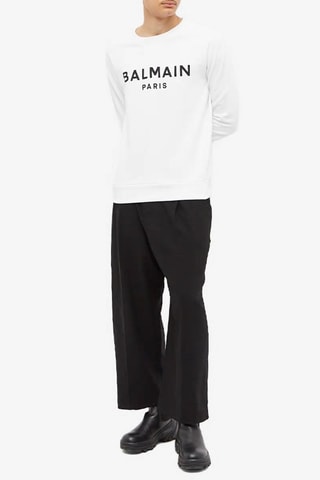 Sweat Classic Paris Crew - Blanc - Balmain