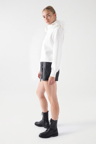 Pull regular à capuche - Blanc
