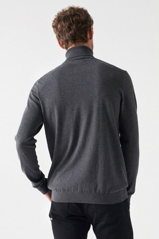 Pull regular en soie et laine - Gris