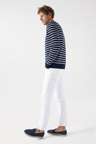 Pull regular en laine - Bleu