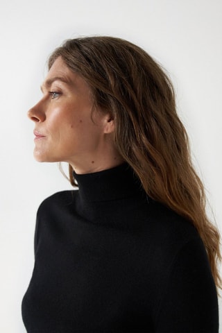 Pull slim en laine - Noir